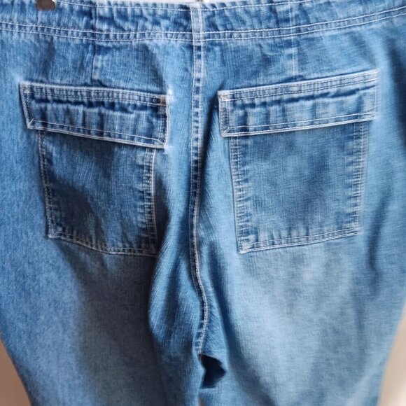 Vtg Y2K 90's Venezia Jeans Loose Fit Blue Denim 36x31 sz 16 Drawstring Waist - Picture 6 of 8